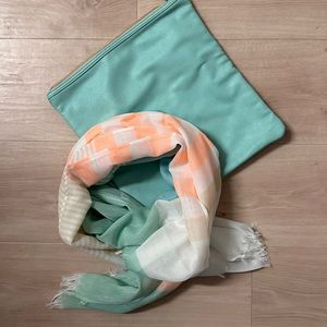 Leather pouch and matching scarf